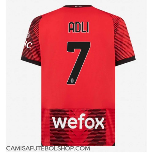 Camisa de time de futebol AC Milan Yacine Adli #7 Replicas 1º Equipamento 2023-24 Manga Curta